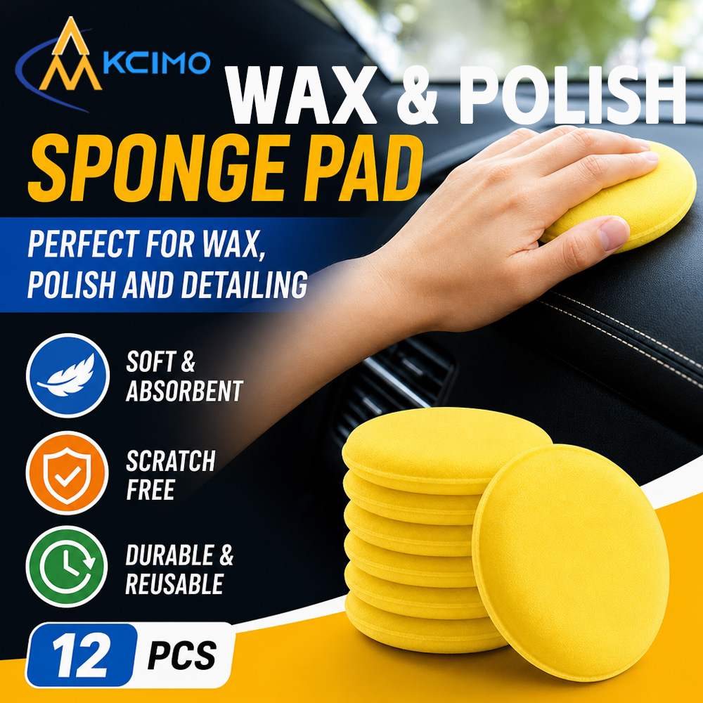 Wax Applicator Pad - 12Pcs Reusable Yellow Round Polishing Sponge
